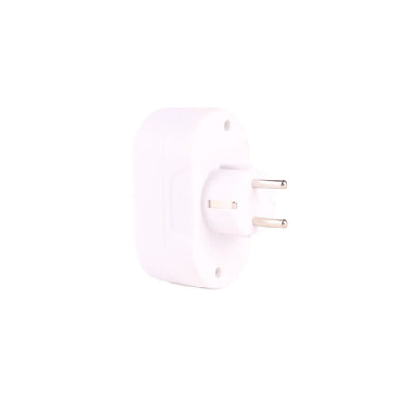 Benson Electric Stekker duo verloop + RA (horizontaal) wit