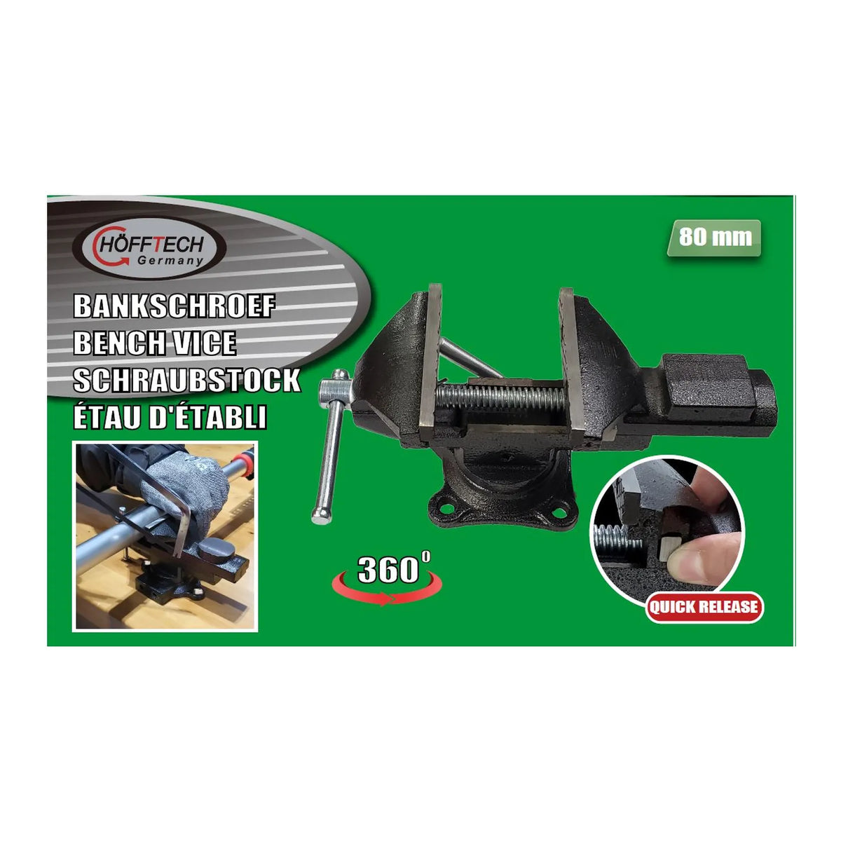 Benson Tools Bankschroef 80 mm quick release