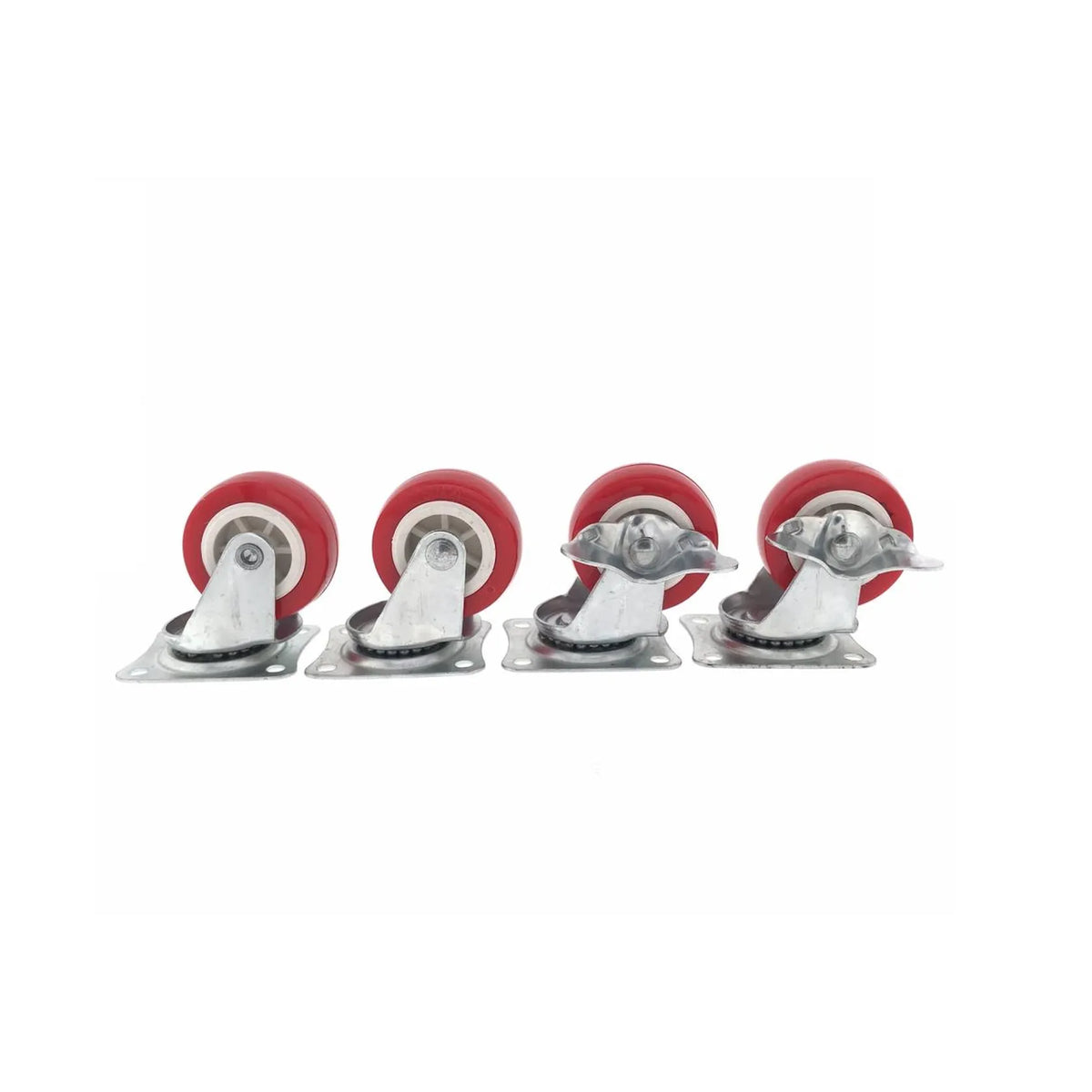 Benson Tools Zwenkwiel set 50 mm rood 4 dlg waarvan 2x met rem