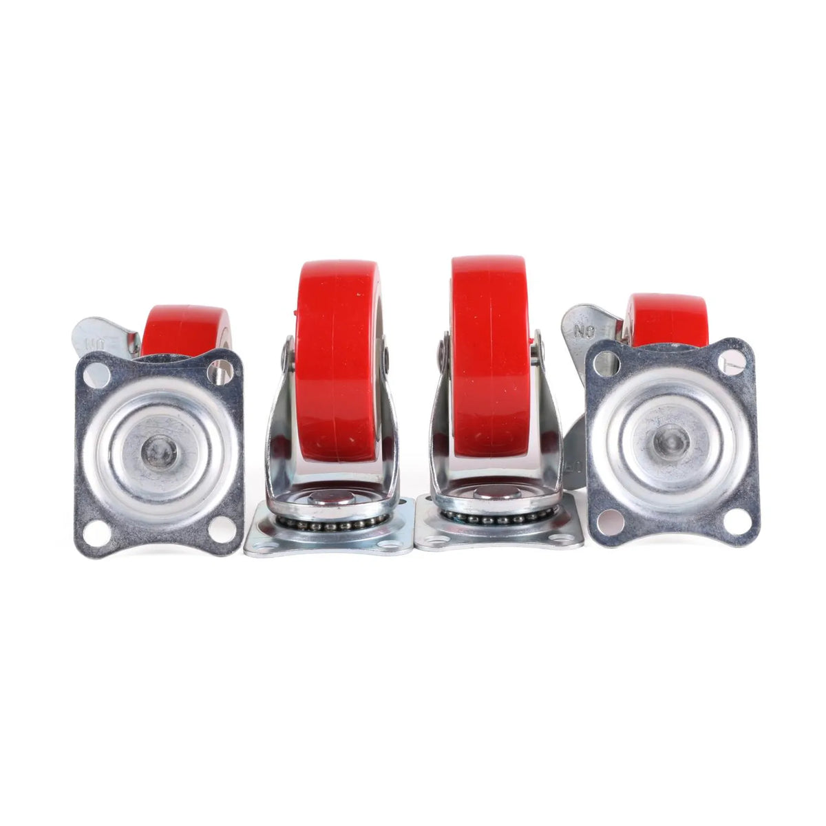 Benson Tools Zwenkwiel set 75 mm rood 4 dlg waarvan 2x met rem