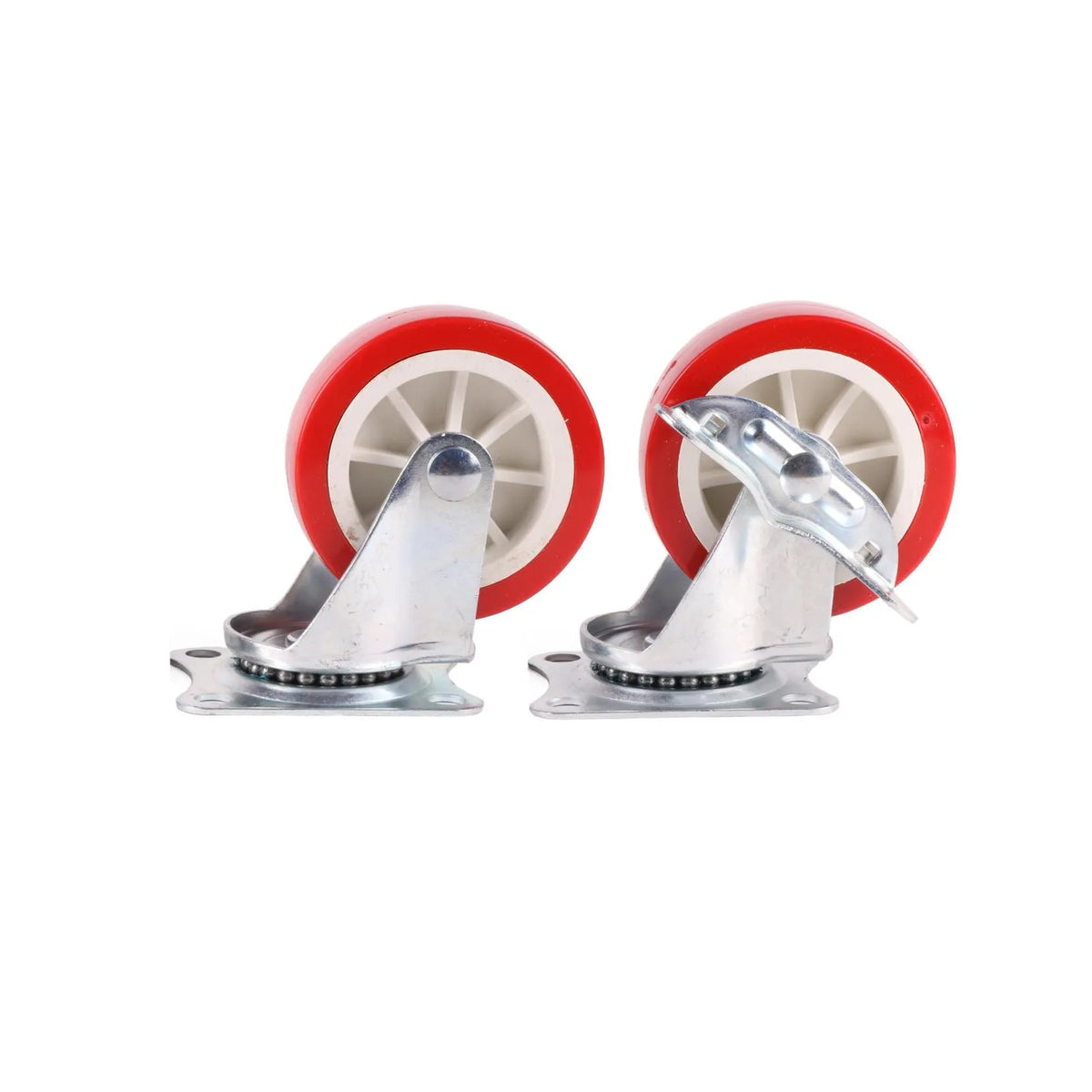 Benson Tools Zwenkwiel set 75 mm rood 4 dlg waarvan 2x met rem