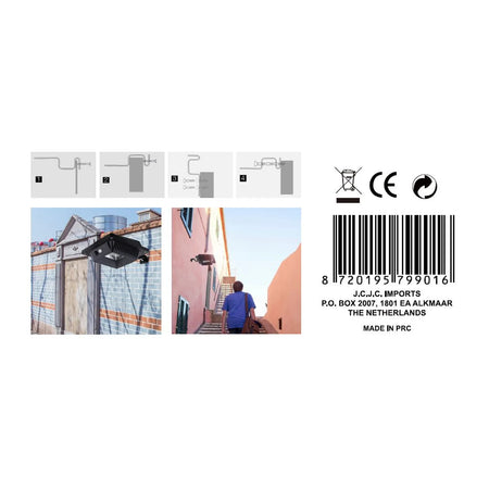 Höfftech Wandlamp plat solar LED + pir sensor IP65