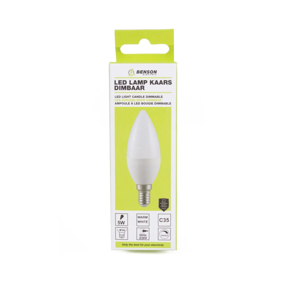 Benson Electric LED lamp kaars C35 5W E14 dimbaar