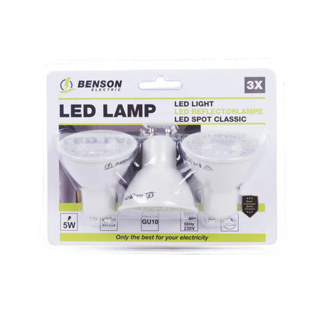 Benson Electric LED lamp GU10 5W dimbaar 3 dlg