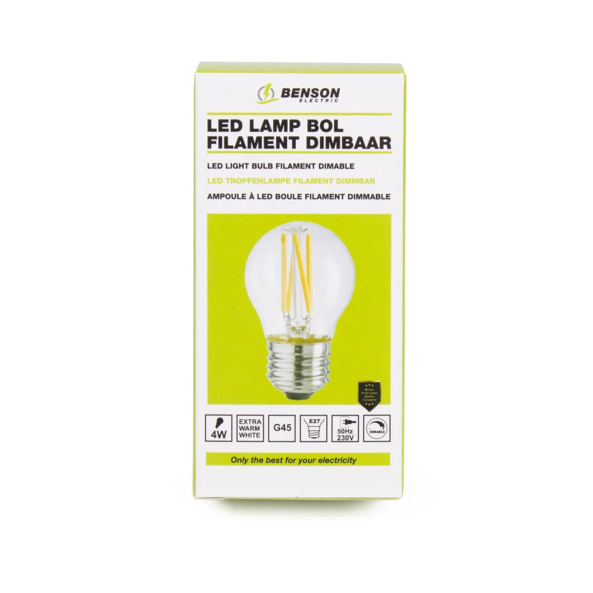 Benson Electric LED lamp bol filament G45 4W E27 dimbaar