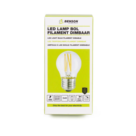 Benson Electric LED lamp bol filament G45 4W E27 dimbaar