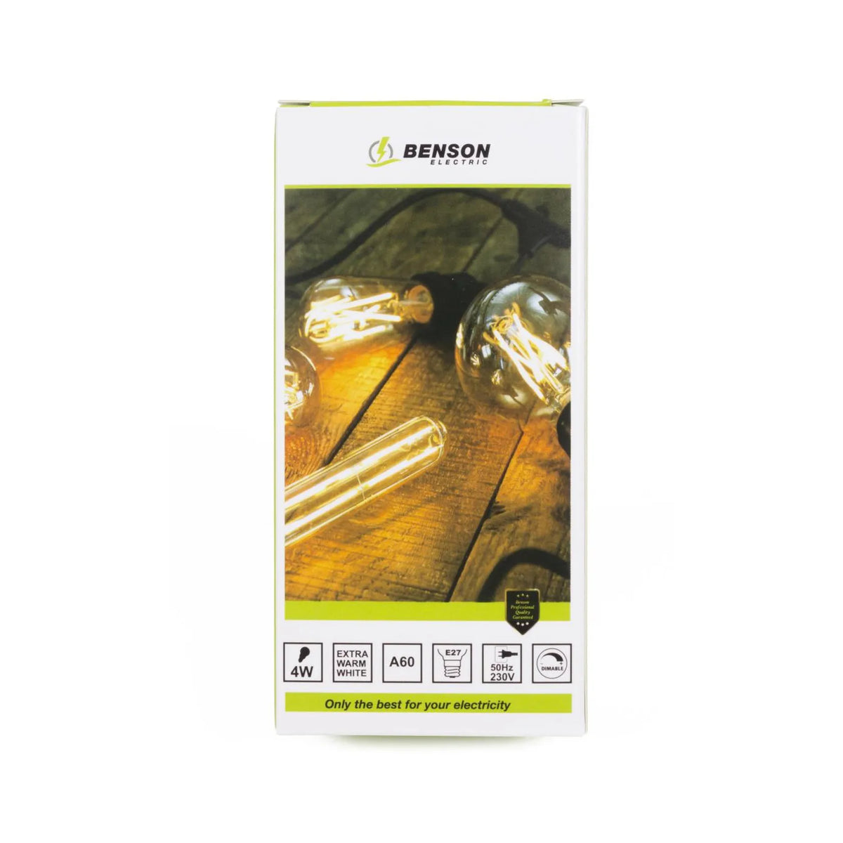 Benson Electric LED lamp bol filament A60 4W E27 dimbaar