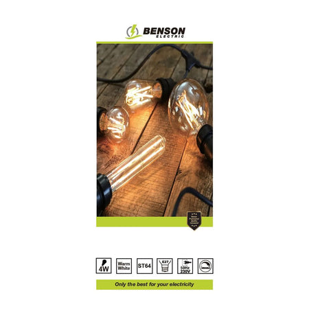 Benson Electric LED lamp retro filament st64 4W E27 amber dimbaar