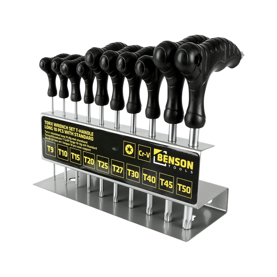 Benson Tools Torx t sleutelset lang 10 dlg met standaard