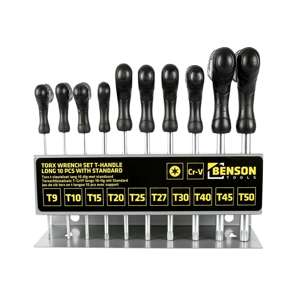 Benson Tools Torx t sleutelset lang 10 dlg met standaard