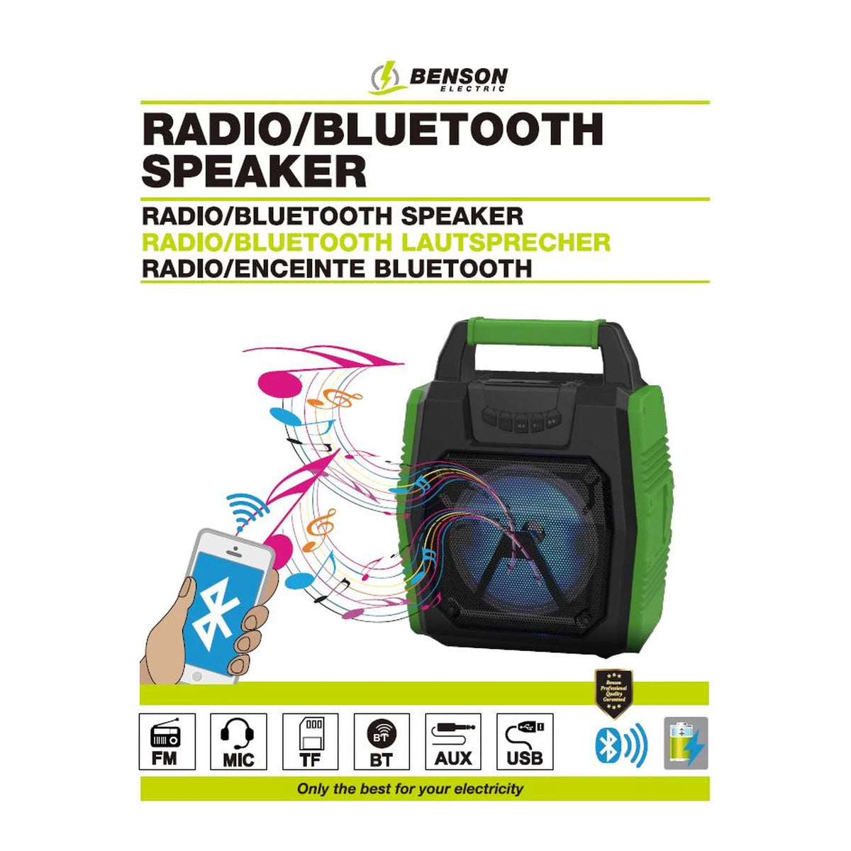 Benson Electric Radio/bluetooth speaker oplaadbaar