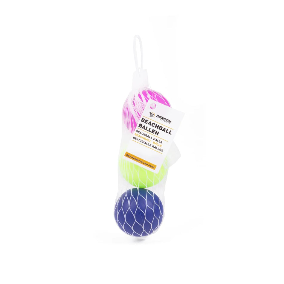 Benson Outdoor Beachball ballen in netje 3 dlg