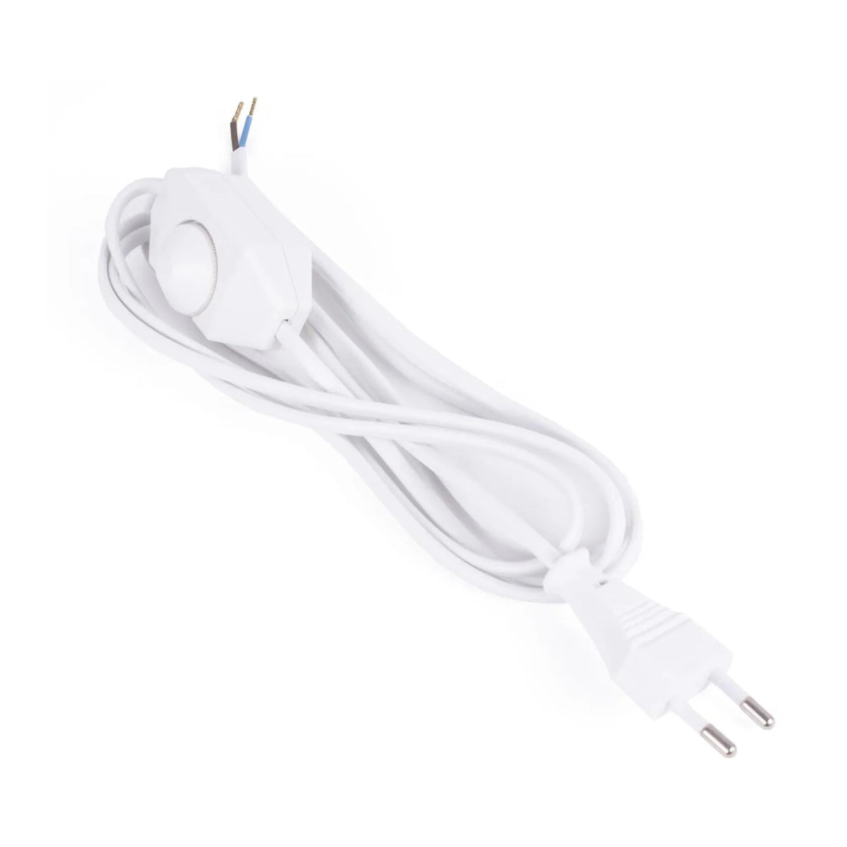 Benson Electric Stroomsnoer + stekker + vloerdimmer 2 m wit