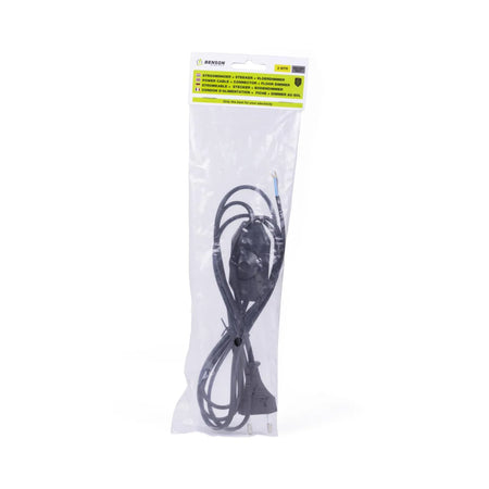 Benson Electric Stroomsnoer + stekker + vloerdimmer 2 mtr zwart