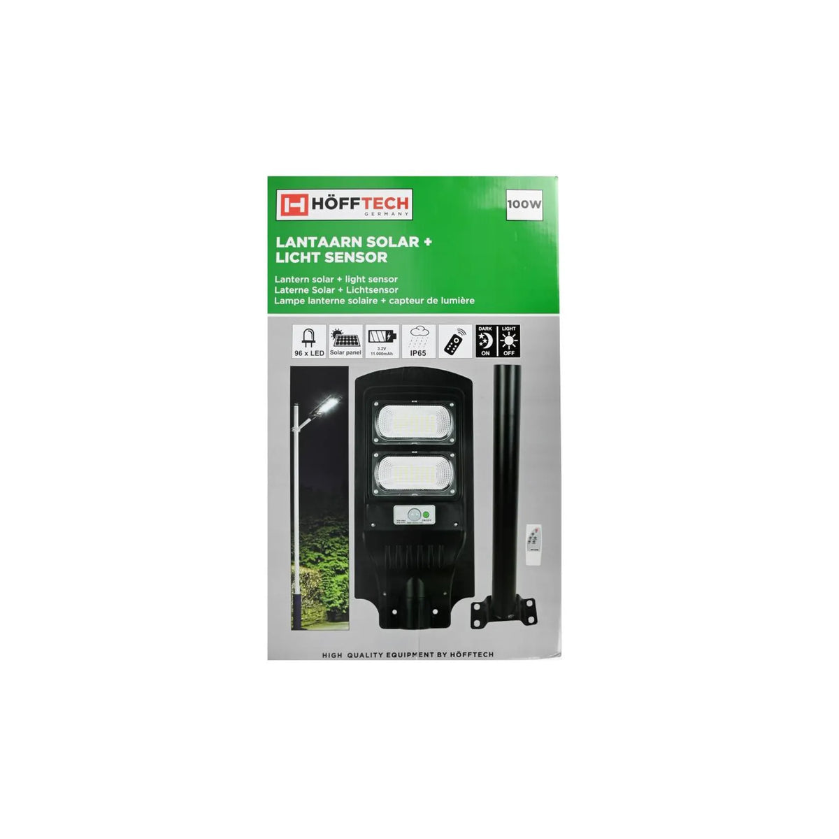 Höfftech LED lamp lantaarn solar + licht sensor IP65