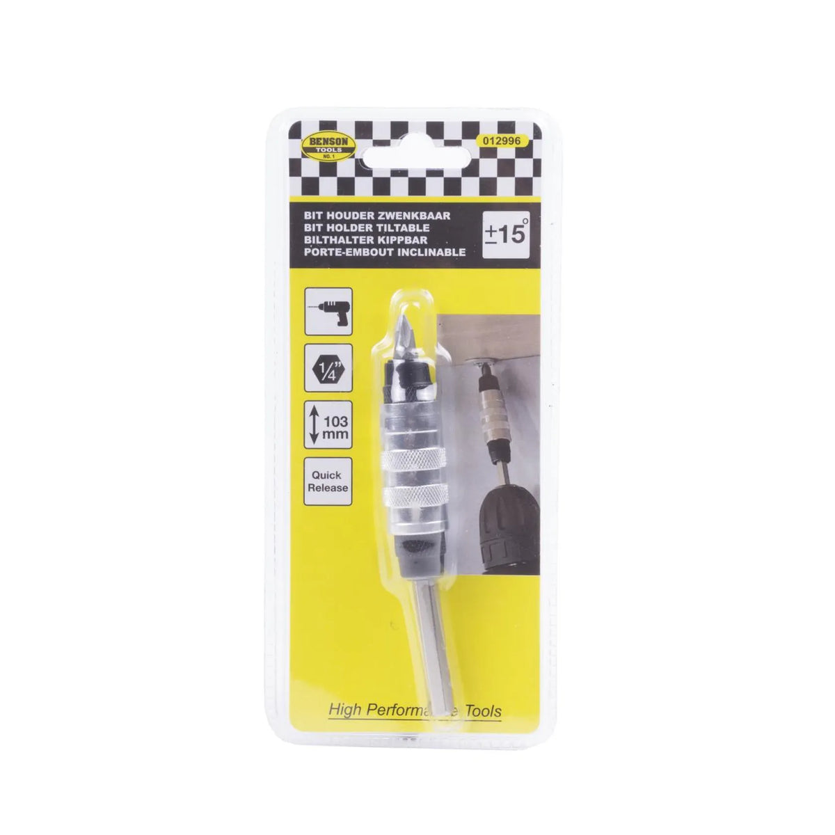 Benson Tools Bit houder 103 mm 15° zwenkbaar quick release