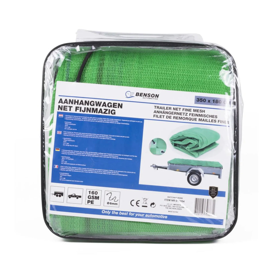 Benson Automotive Aanhangwagen net fijnmazig 3,5 x 1,8 mtr in tas