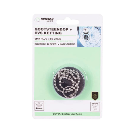 Benson Gootsteendop 44 mm + RVS ketting 30 cm