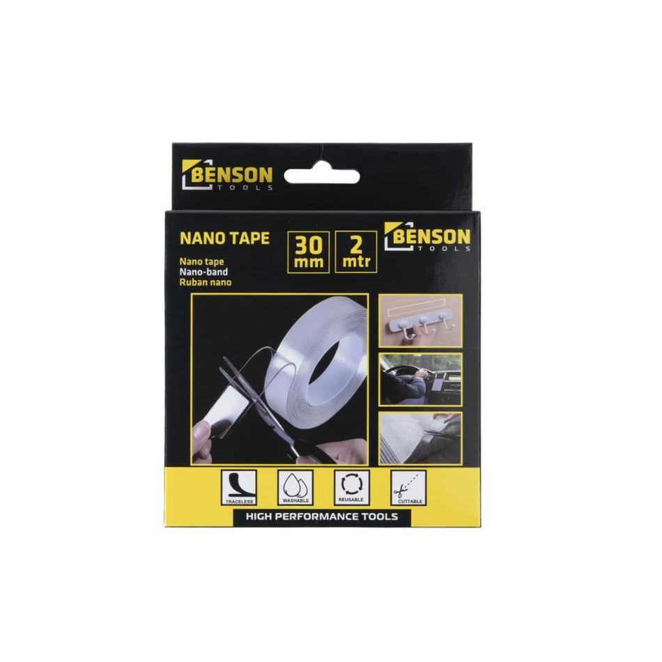 Benson Tools Nano tape dubbelzijdig herbruikbaar 30 mm x 2 mtr