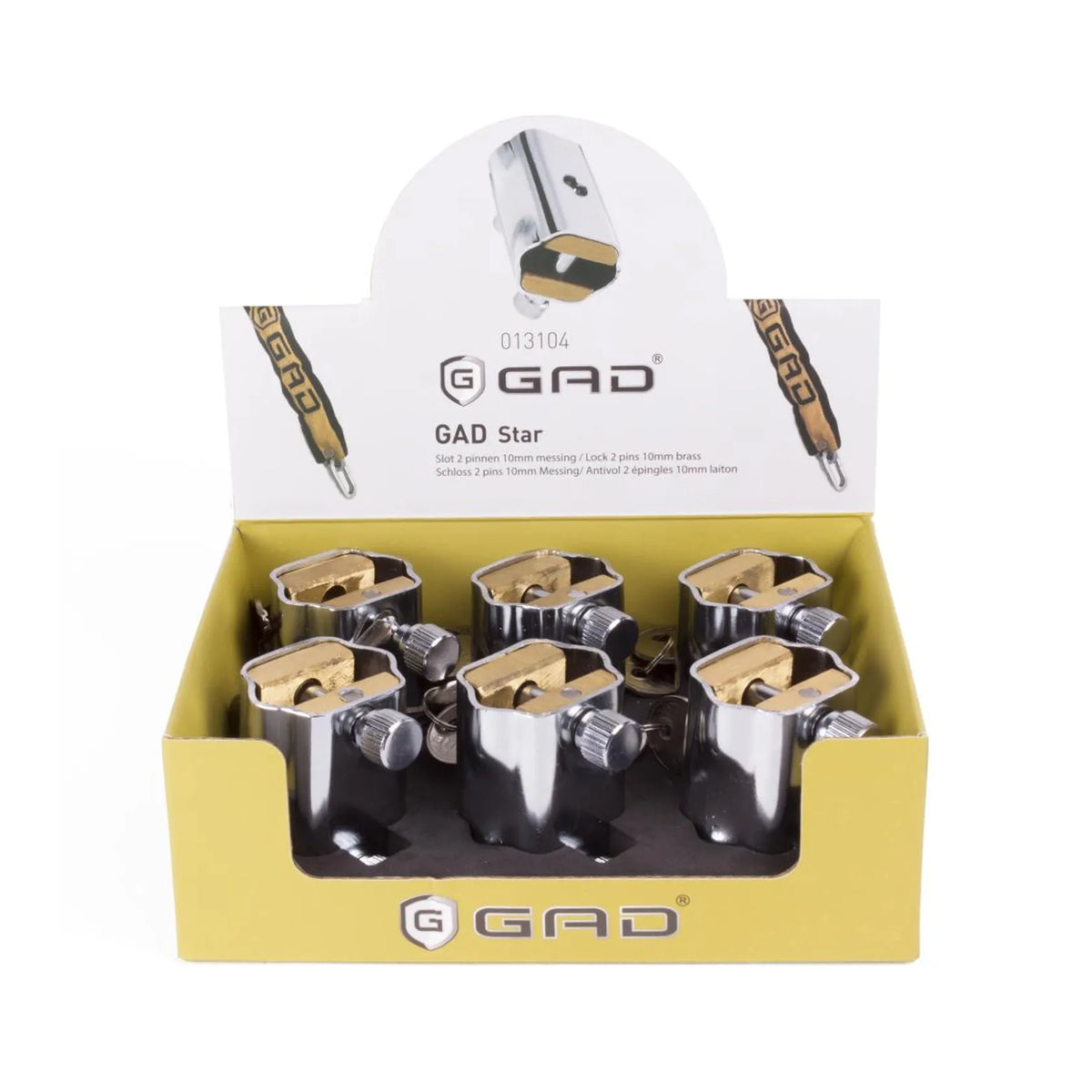 GAD Slot GAD-star met 2 pinnen 10 mm messing