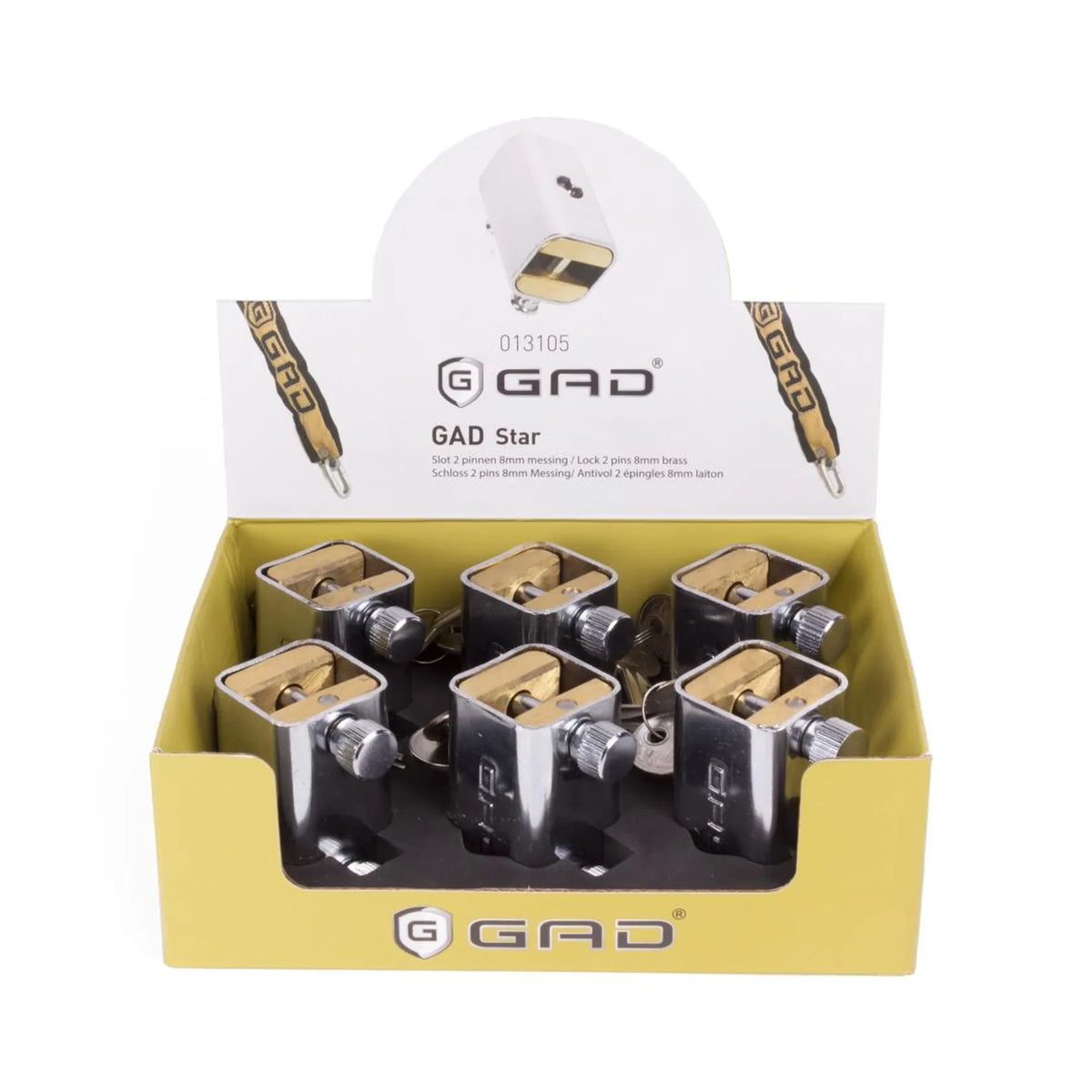GAD Slot GAD-star met 2 pinnen 8 mm messing