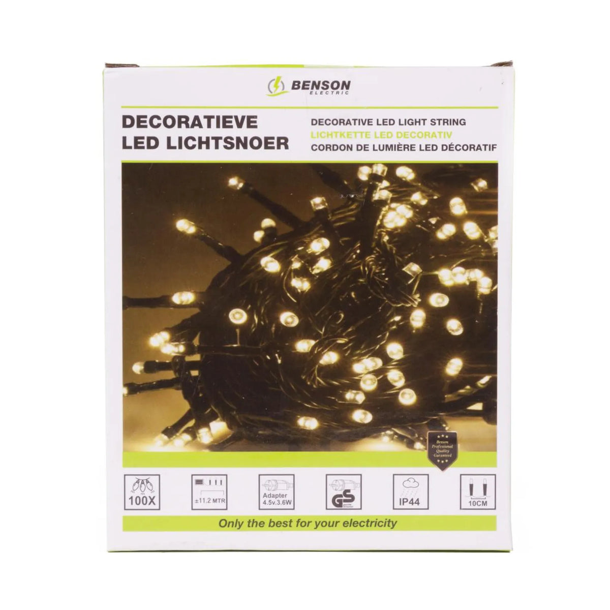Benson Electric LED deco lichtsnoer wit 100 LED 11.2 mtr