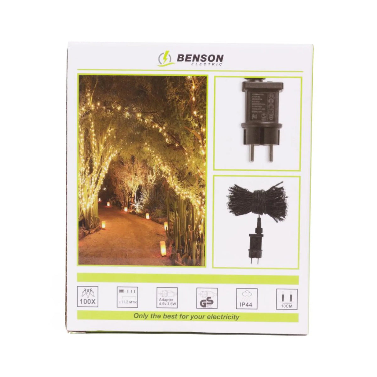 Benson Electric LED deco lichtsnoer wit 100 LED 11.2 mtr