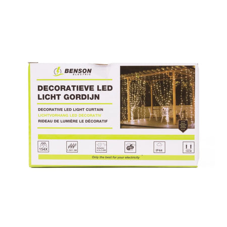 Benson Electric LED deco licht gordijn 154 LED 11 slingers IP44
