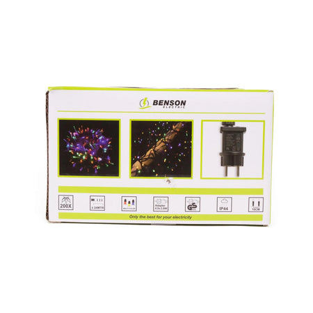 Benson Electric LED diamant lichtsnoer kleur 200 LED 24 mtr IP44