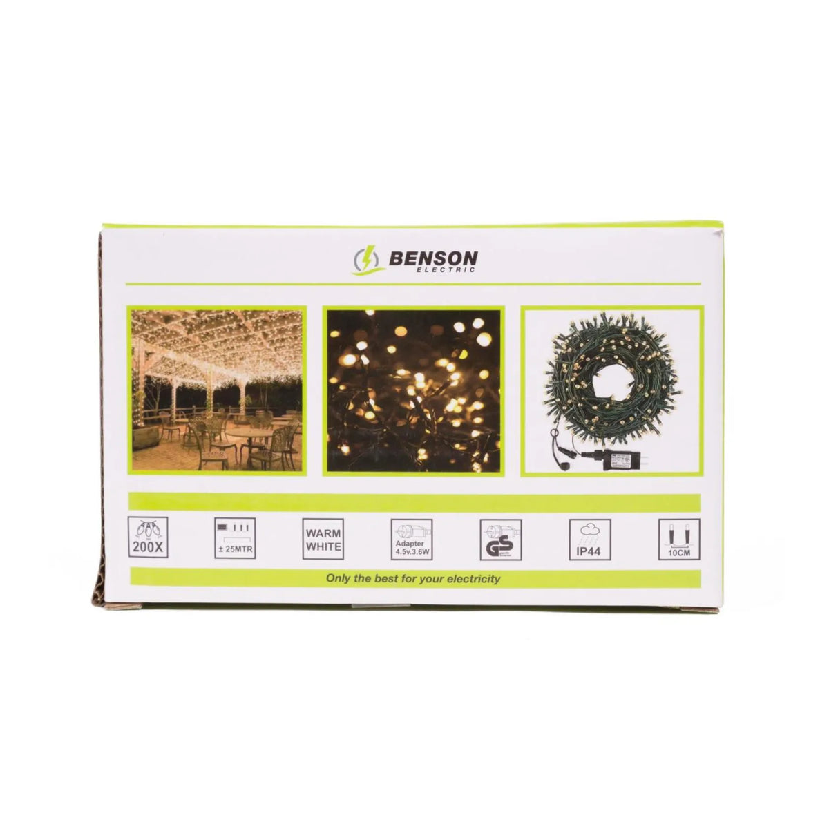 Benson Electric LED diamant lichtsnoer wit 200 LED 25 mtr IP44