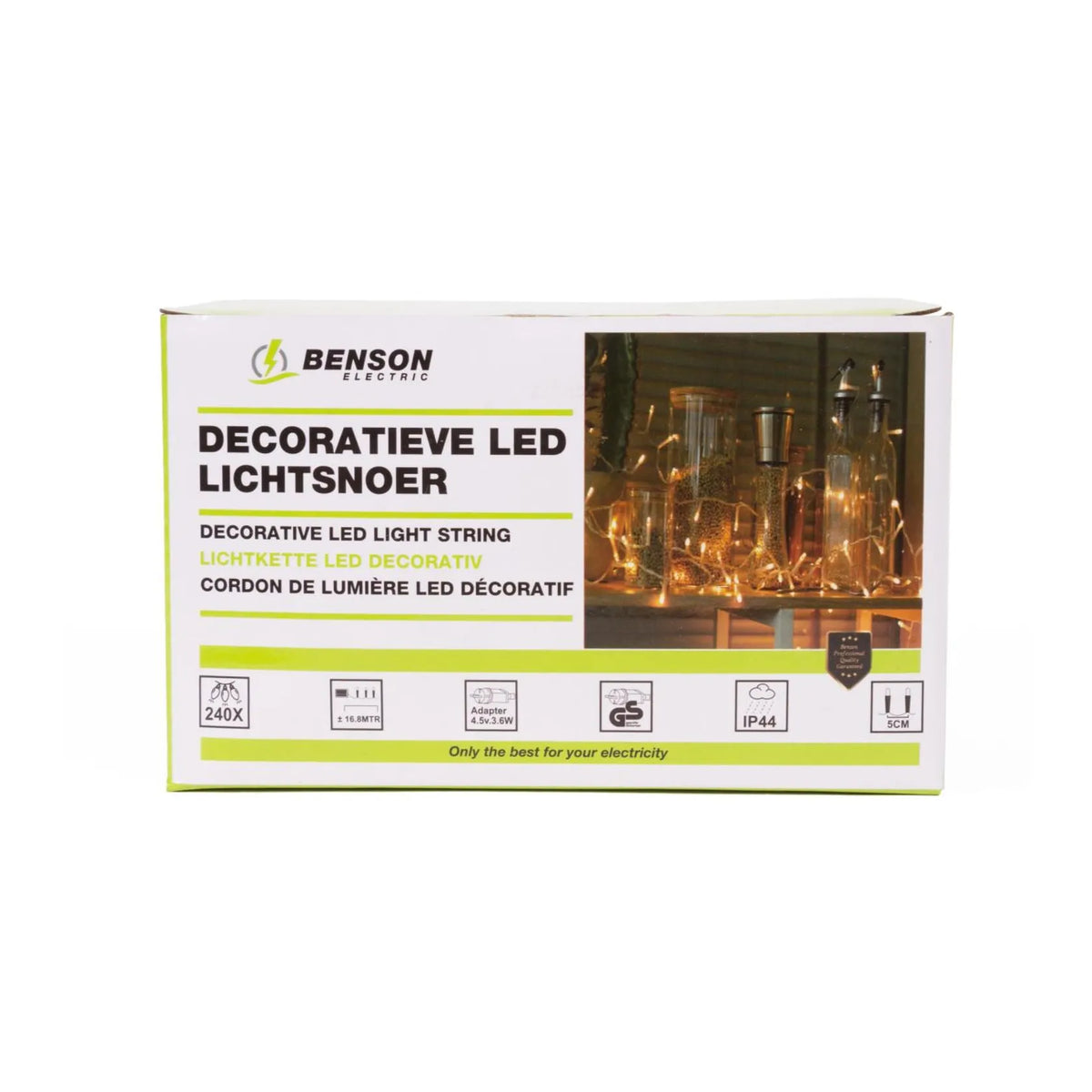 Benson Electric LED deco lichtsnoer 240 micro LED 16.8 mtr IP44