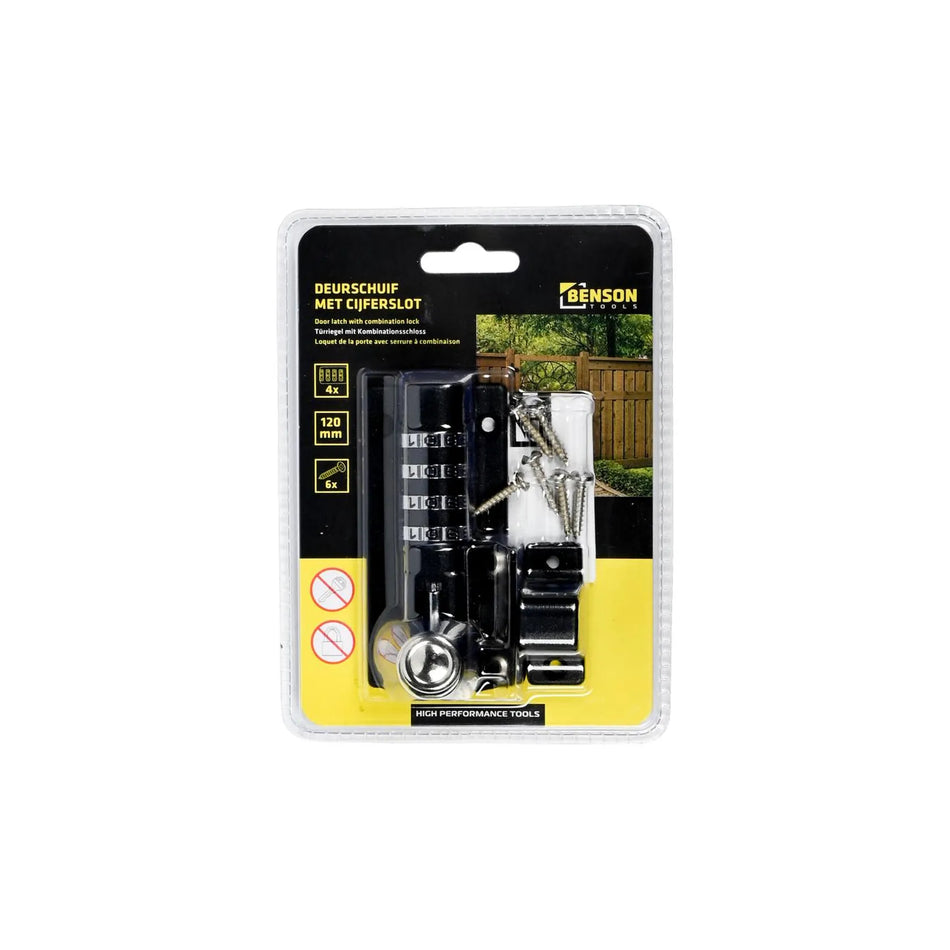 Benson Tools Deurschuif 5" 120 mm met cijferslot