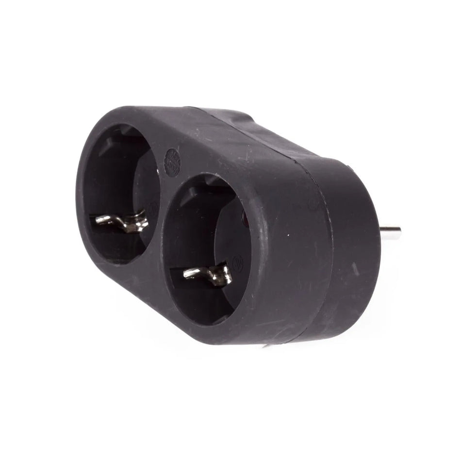 Benson Electric Stekker duo verloop + RA (horizontaal) zwart