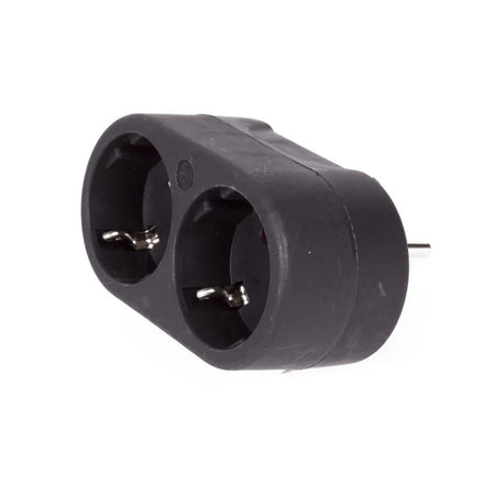 Benson Electric Stekker duo verloop + RA (horizontaal) zwart