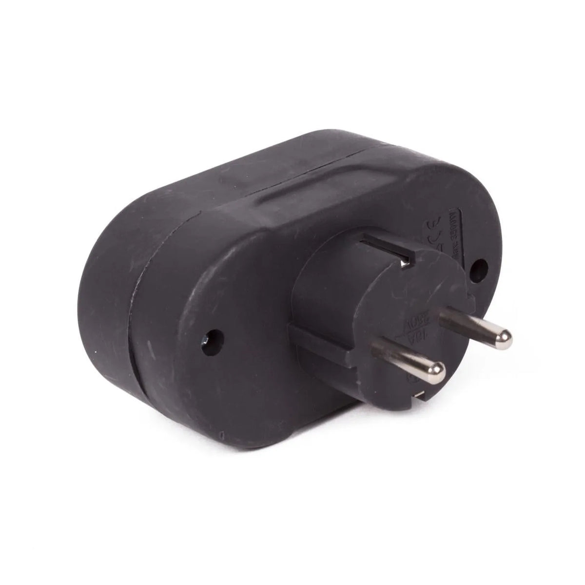 Benson Electric Stekker duo verloop + RA (horizontaal) zwart