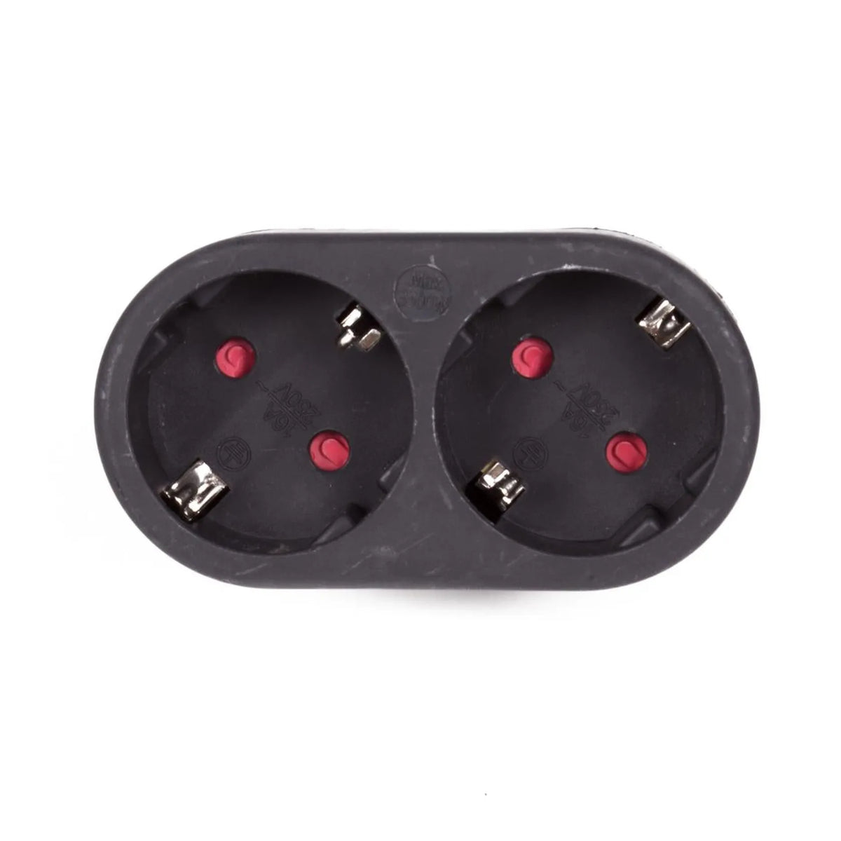 Benson Electric Stekker duo verloop + RA (horizontaal) zwart