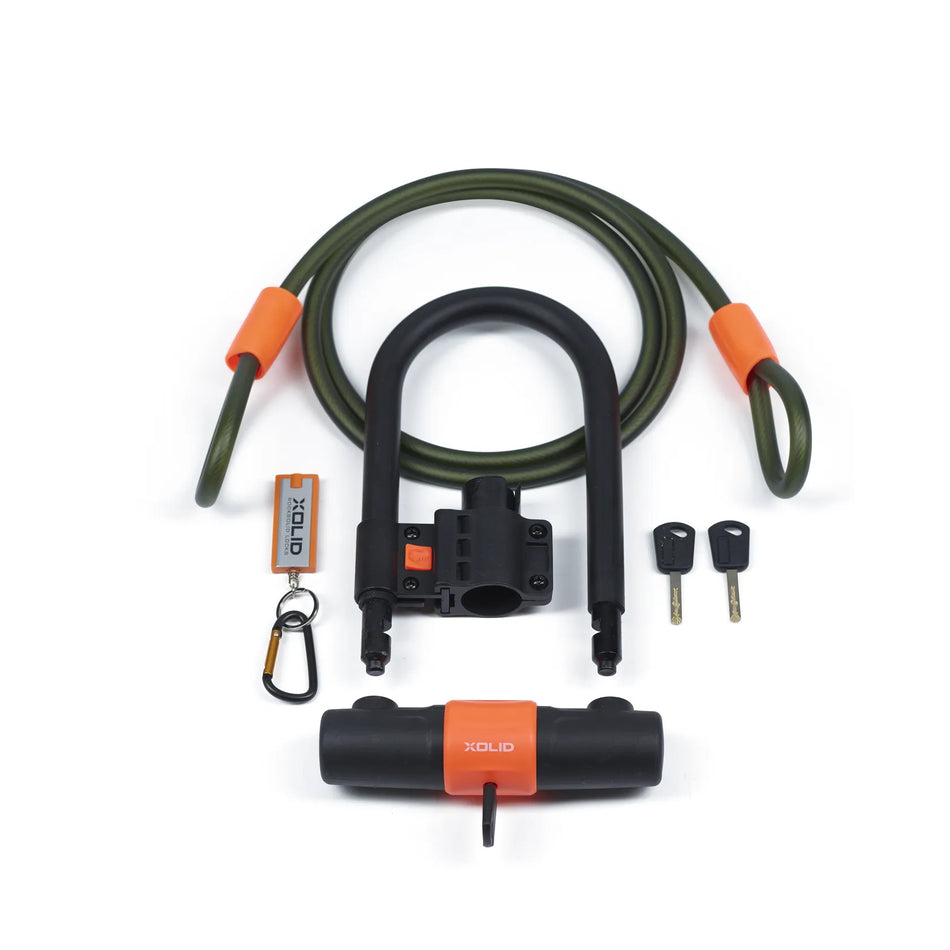 Xolid beugelslot 180 x 245 mm + kabel 12 x 1800 mm army green