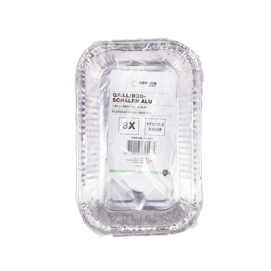 Benson BBQ Grillschalen/ BBQ schalen alu 8-delig 17 x 10.5 x 4 cm