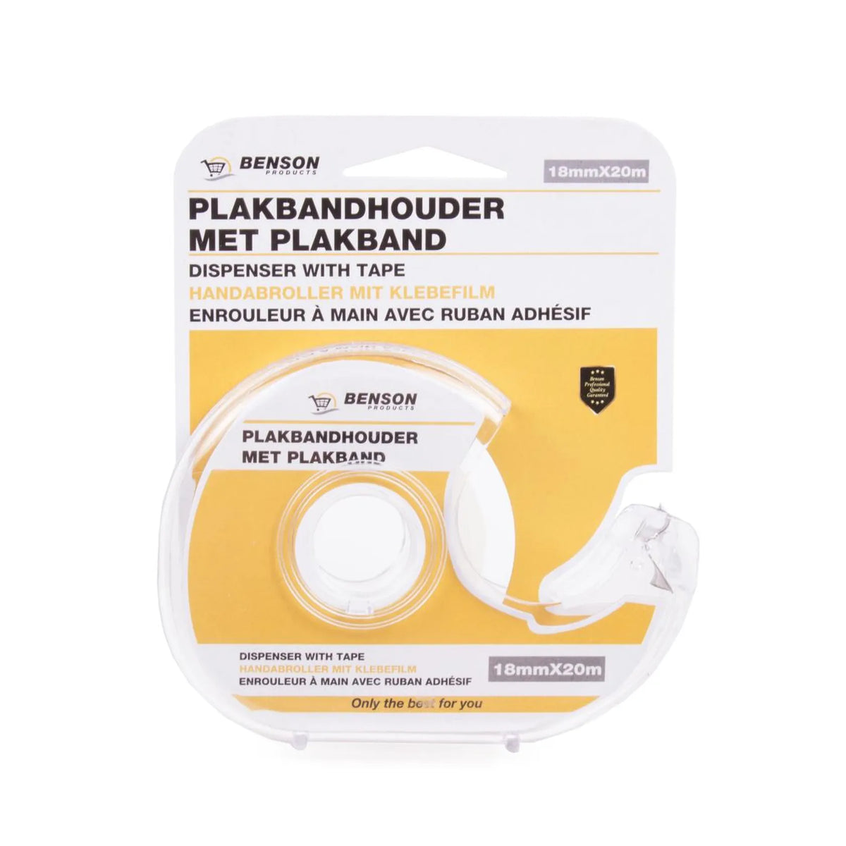 Benson Products Plakbandhouder met plakband 18 mm x 20 mtr