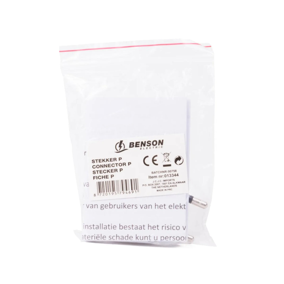 Benson Electric Stekker P grip wit