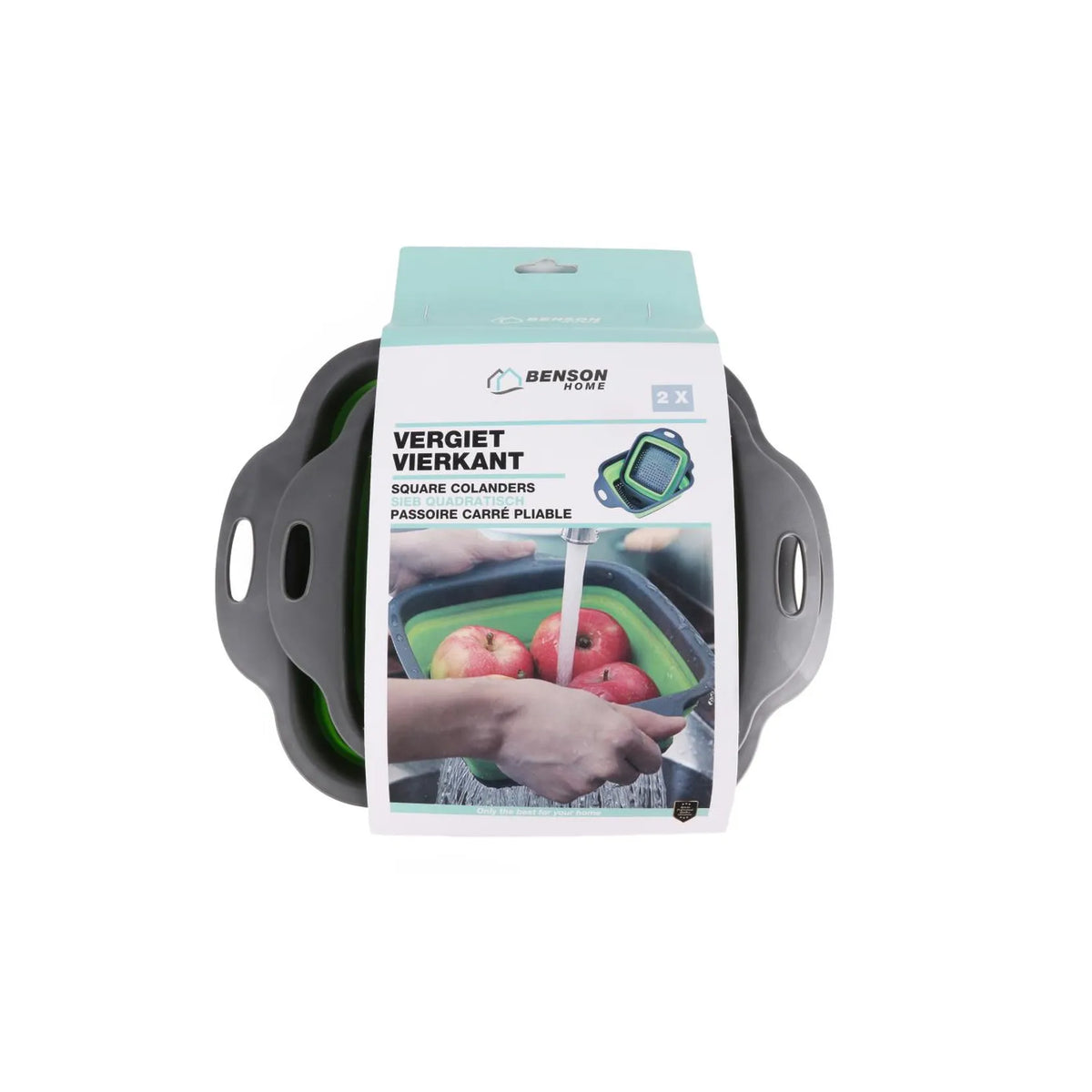 Benson Vergiet vierkant 2 dlg silicone