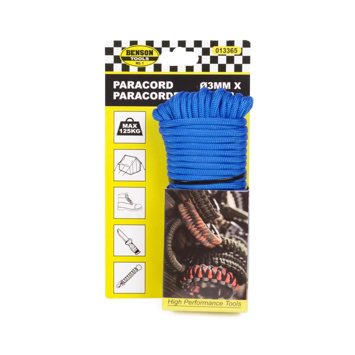 Benson Tools Touw paracord 3 mm x 15 mtr blauw