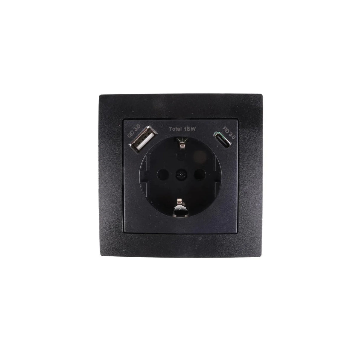 Benson Electric Stopcontact RA inbouw met USB-A/C zwart
