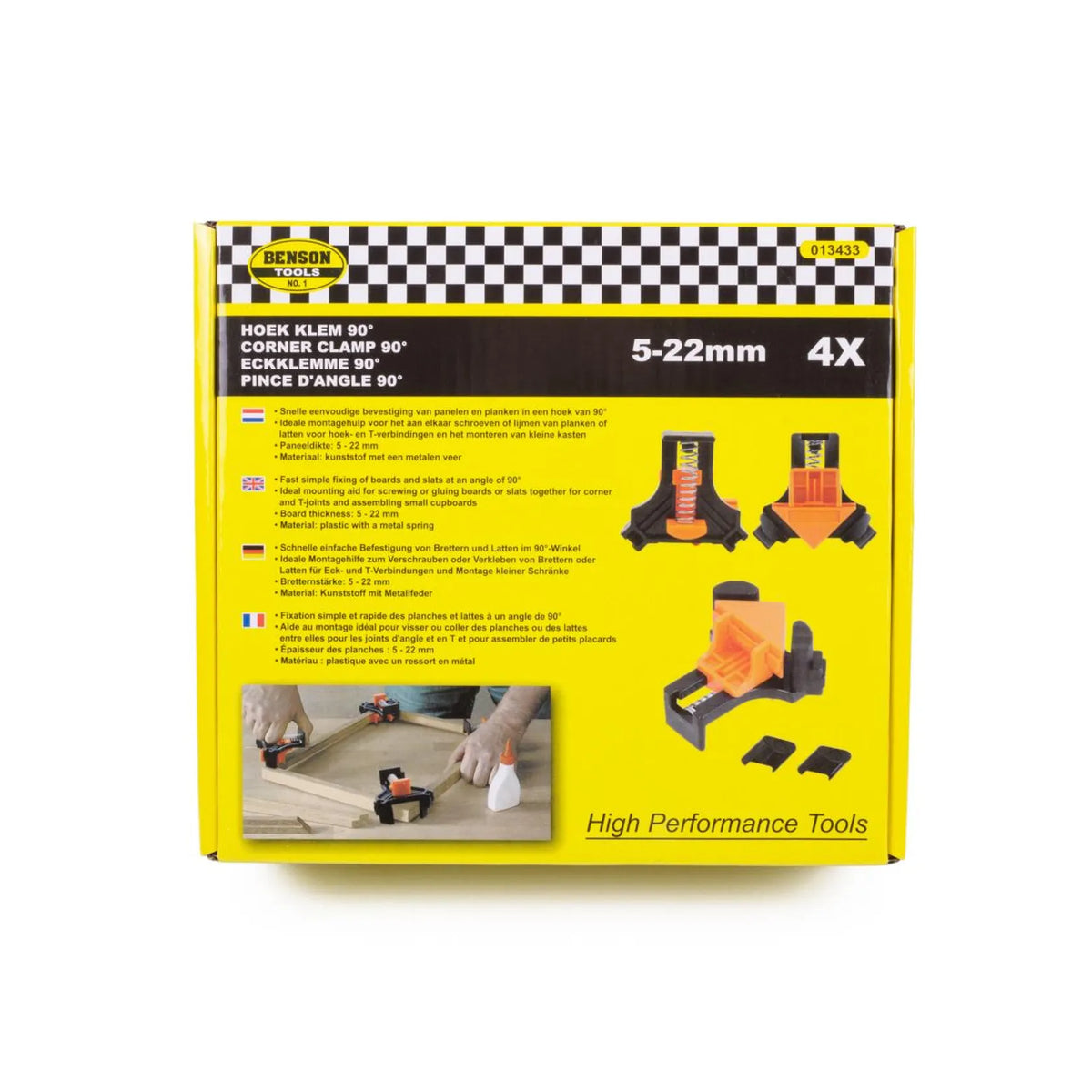 Benson Tools Hoek klem 90° 4 dlg