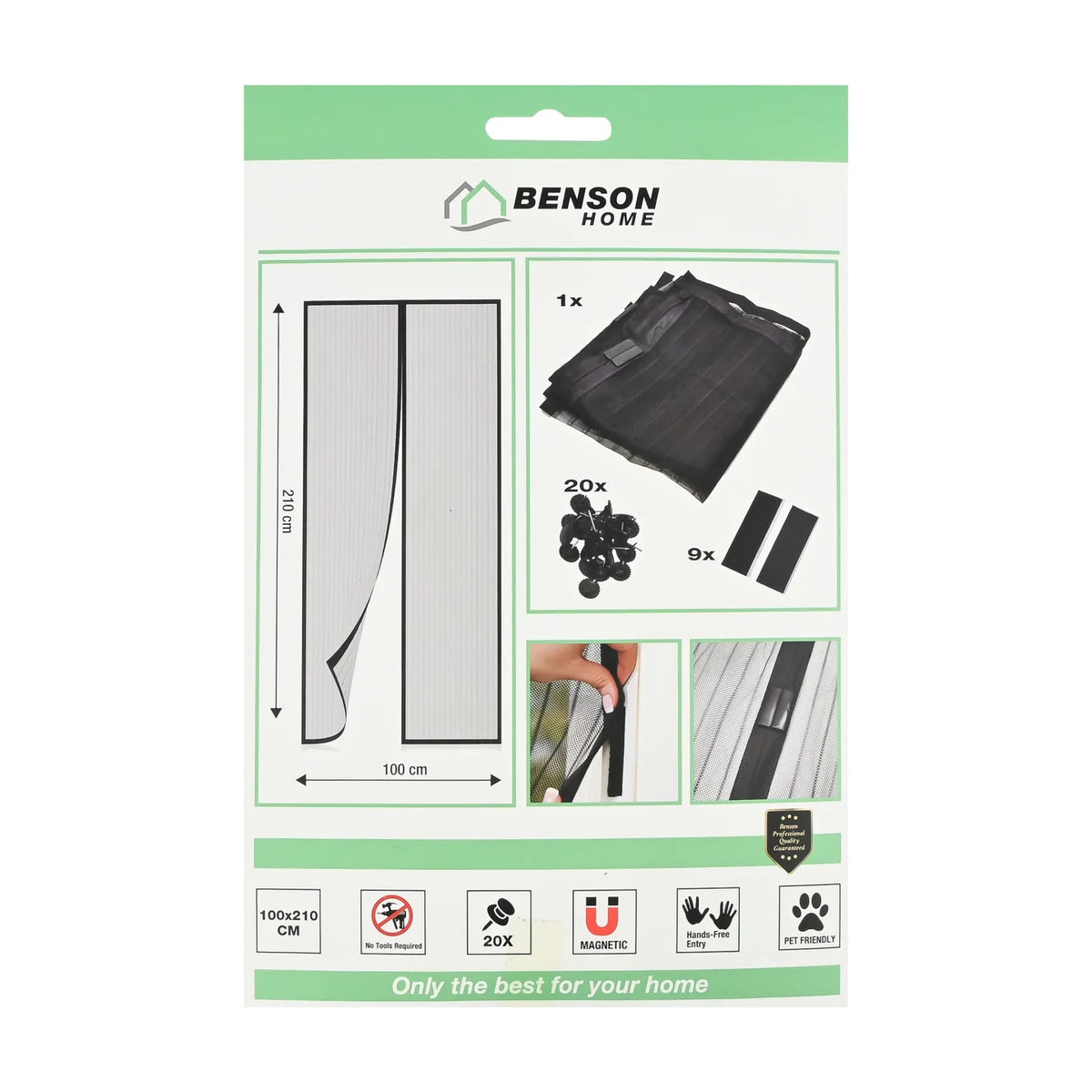 Benson Hordeur vliegengordijn magnetisch 100 x 210 cm