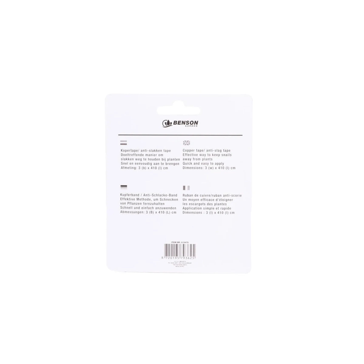 Benson Garden Kopertape/ anti slakken tape 3 x 410 cm