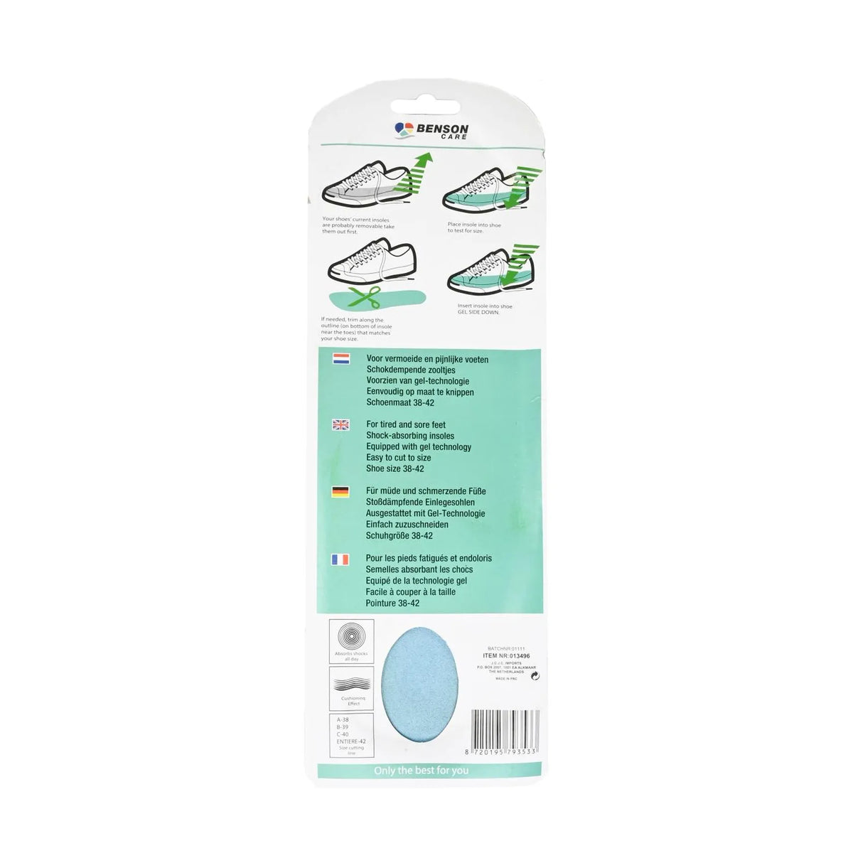 Benson Care Inlegzool gel maat 38-42