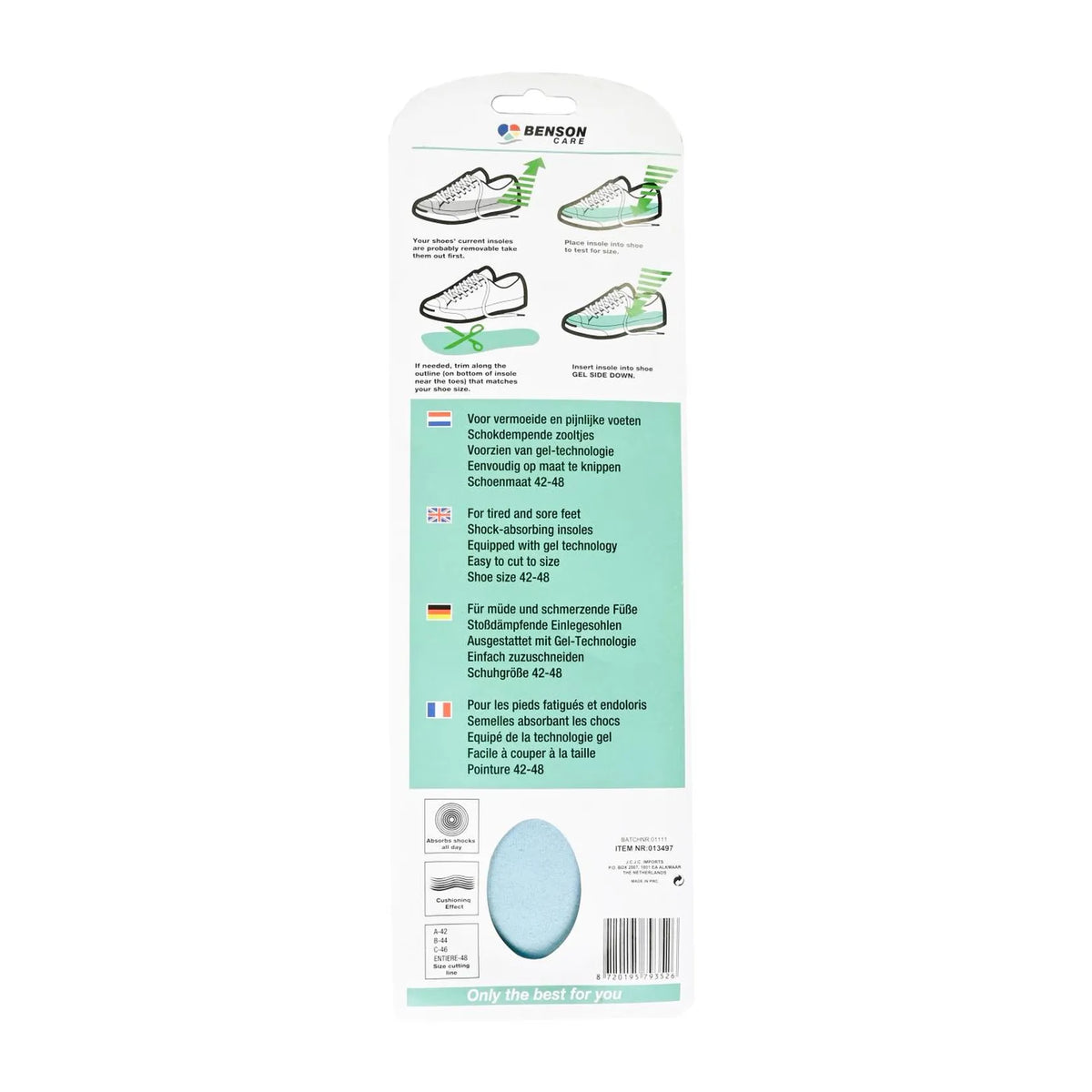 Benson Care Inlegzool gel maat 42-48