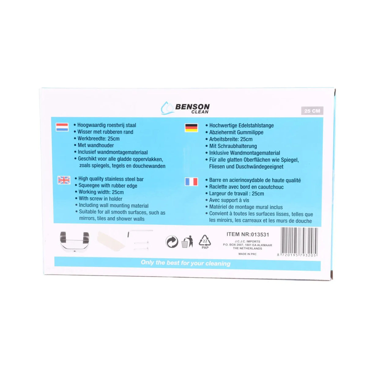 Benson Clean Wisser 25 cm RVS