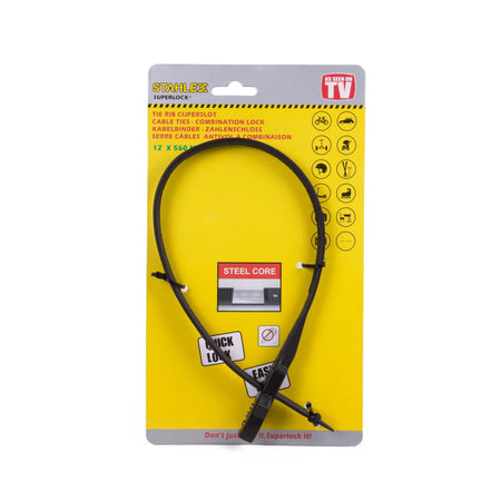 Stahlex Kabel cijferslot tie rib Rocksolid 12 x 560 mm